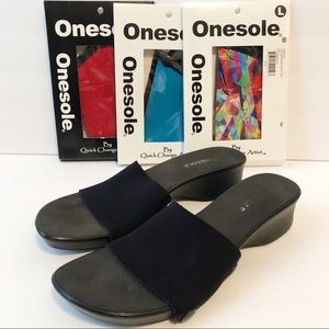 Onesole travel shoe black size 10 w/ 3 changes